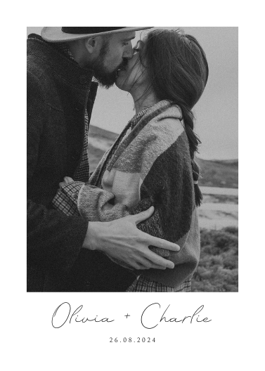 Black and White Minimalist Photo Save the Date Template