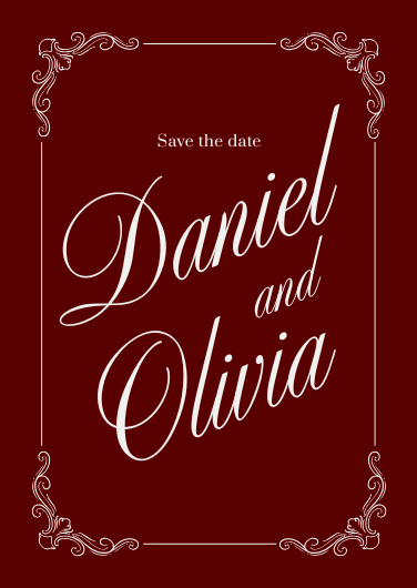Elegant Burgundy Save the Date Invitation Template