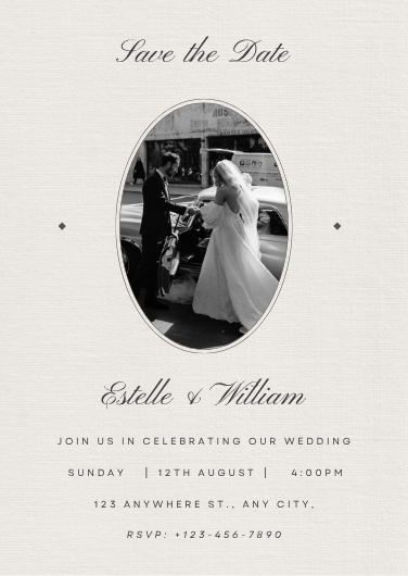 Beige Elegant Texture Background Wedding Save the Date Invitation