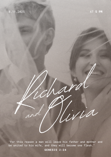 Customizable Elegant Photo Wedding Invitation Design