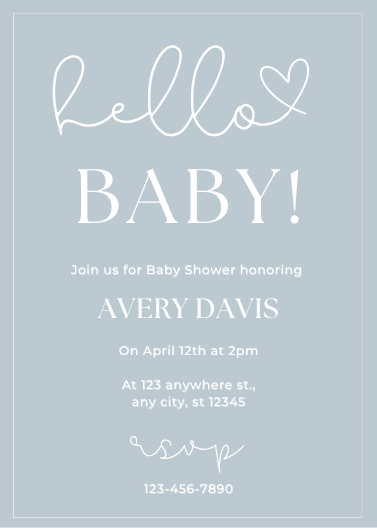 Customizable Blue Baby Boy Shower Invitation Design