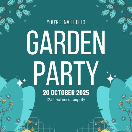 Customizable Botanical Garden Party Invitation Template