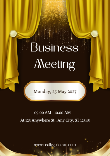 Brown and Gold Formal Business Meeting Invitation Design