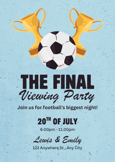 Modern Football Viewing Party Invitation Template