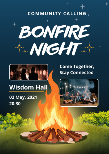 Custom Teal & Gold Bonfire Night Invitation Template