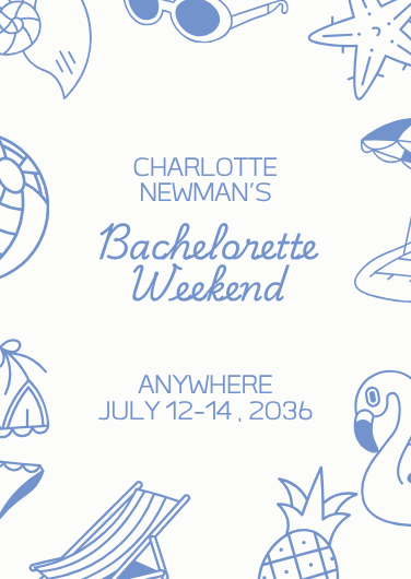 Coastal Bachelorette Weekend Itinerary Invitation Template