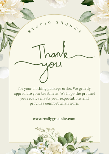 Green and White Elegant Thank You Card Template