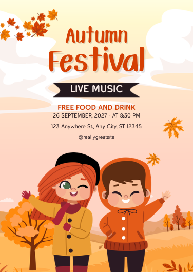 Editable Autumn Festival Invitation Template