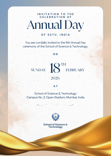 Blue and Beige Modern College Annual Day Invitation