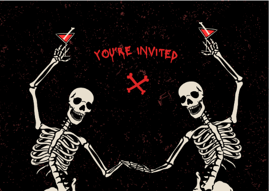 Black and Red Grunge Horror Halloween Party Invitation