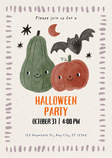 Cute and Playful Halloween Party Invitation Template