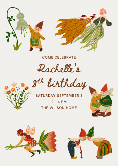 Enchanted Woodland Fairy Birthday Invitation Template