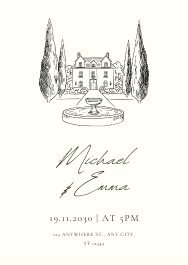 Minimalist Black and White Elegant Wedding Invitation
