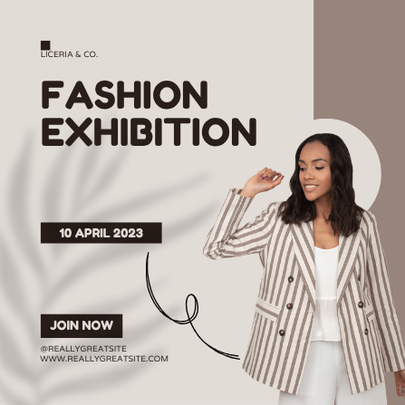 Black and Beige Modern Fashion Exhibition Invitation