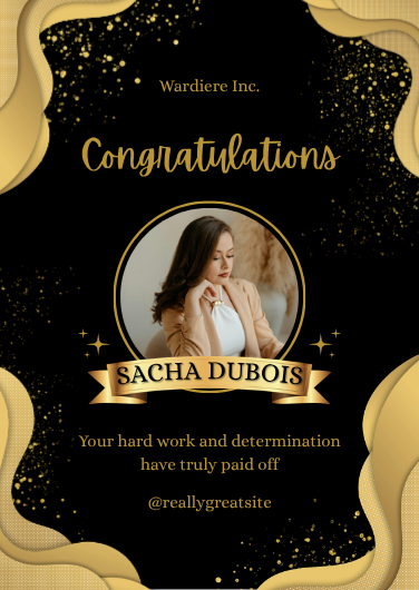 Black and Gold Corporate Congratulations Invitation
