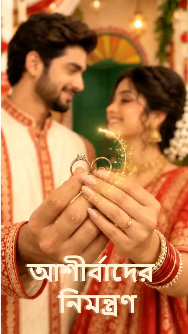 3D Bengali Engagement Invitation Video for Ashirbad Ceremony