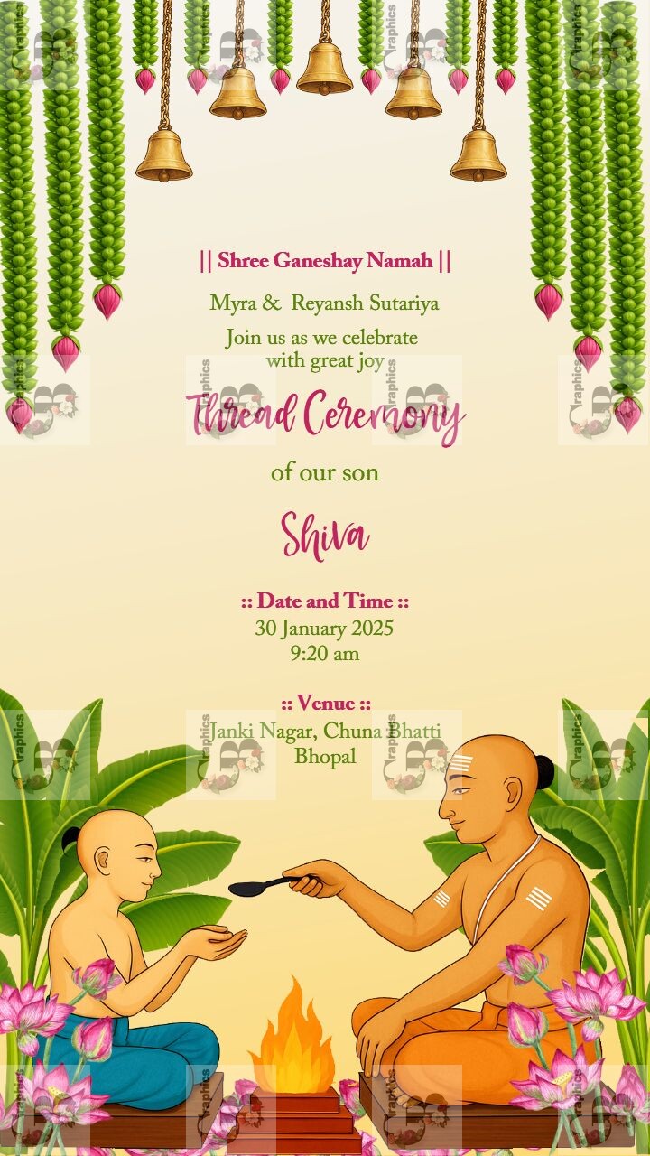 Thread Ceremony Invitation Video in English for traditions