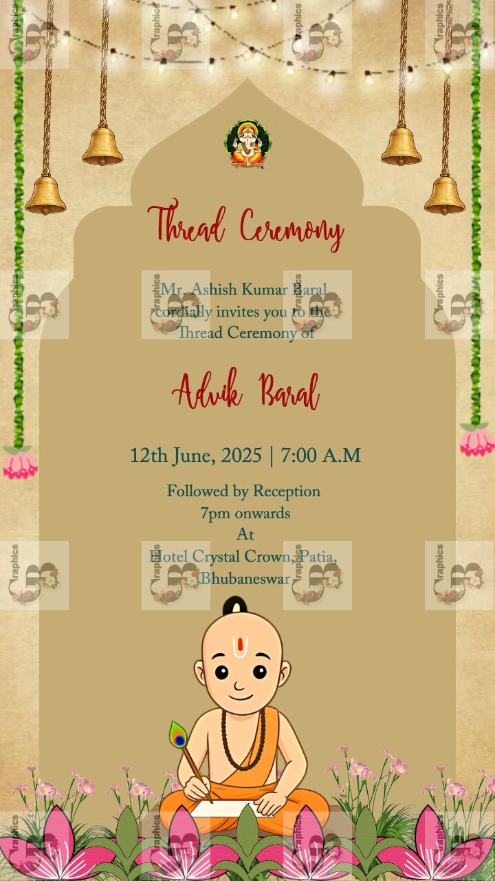 Thread Ceremony Invitation Video in English with Bells