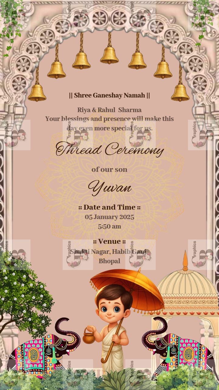 Thread Ceremony Invitation Video in English Cultural Motif