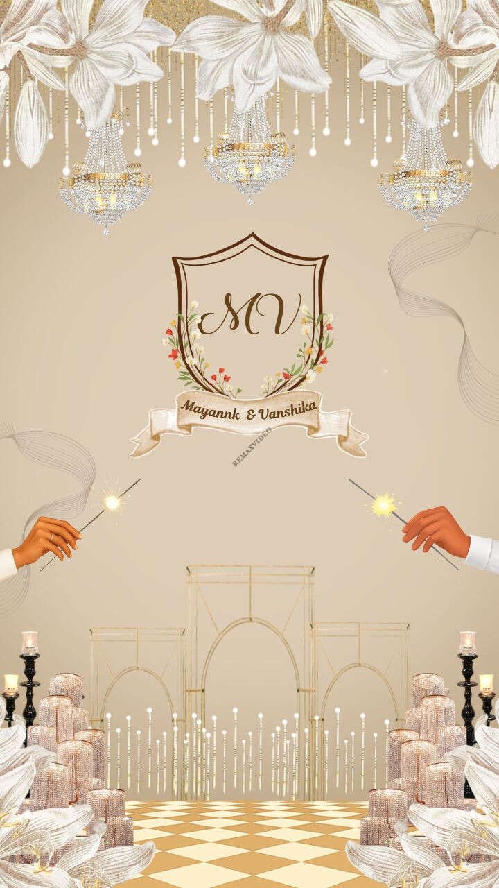 Reception Invitation Video Template With Floral Golden Glow