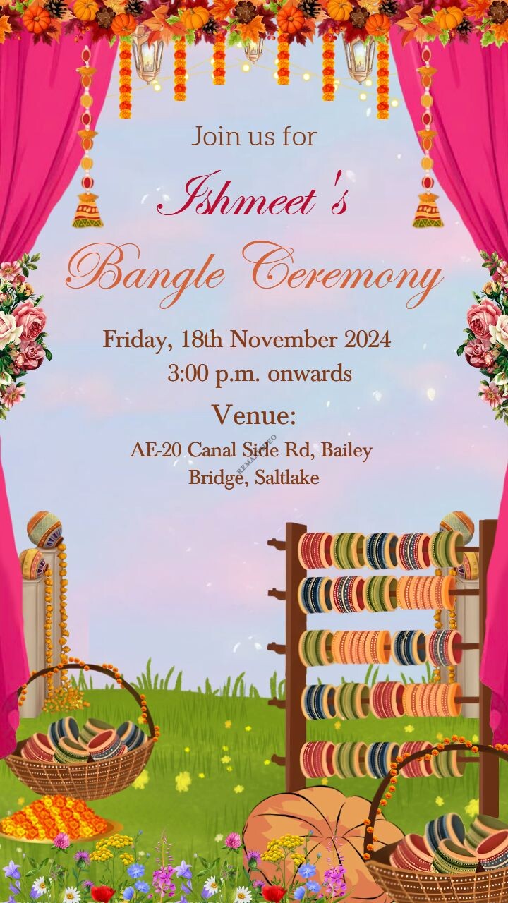 Bangle Ceremony Invitation Video with Custom Design