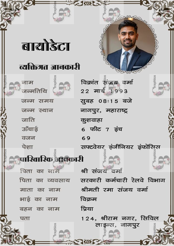 Biodata for Marriage in Hindi with Stylish Format