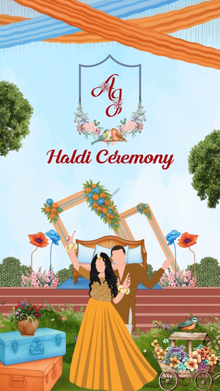 Stunning Haldi Invitation Video Card for Bride and Groom