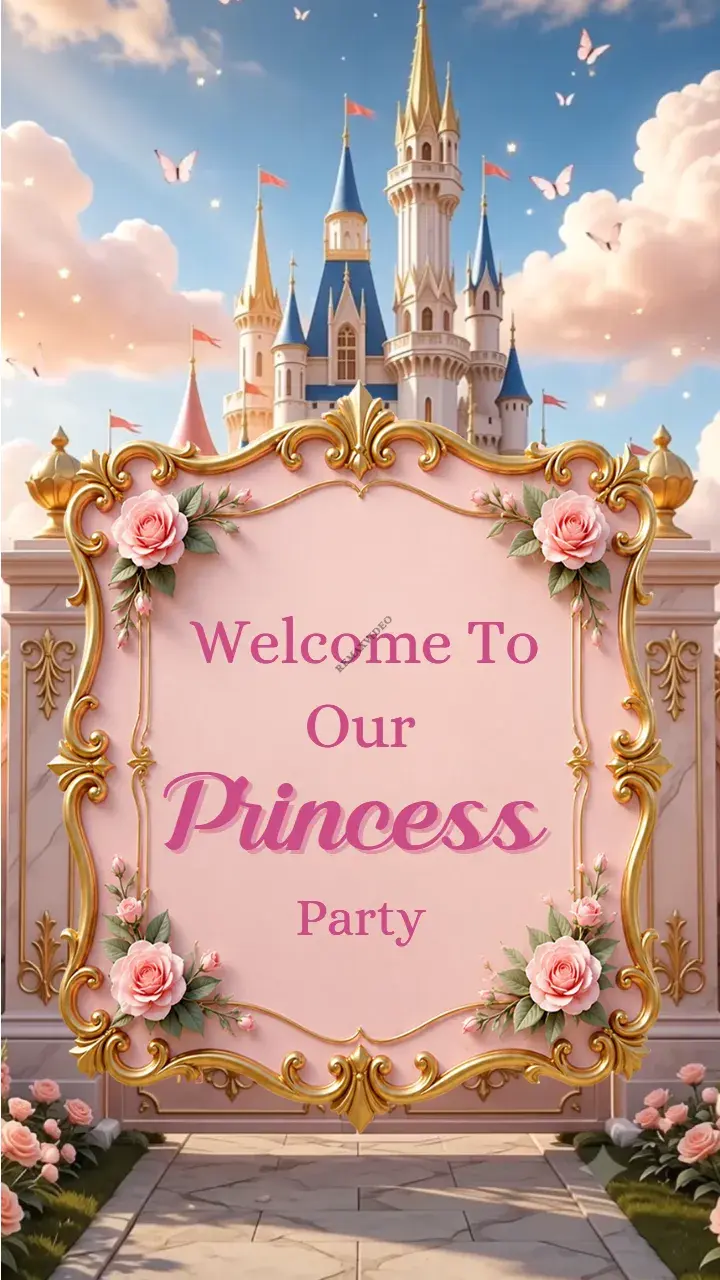 3D Birthday invitation video for Baby Princess Theme