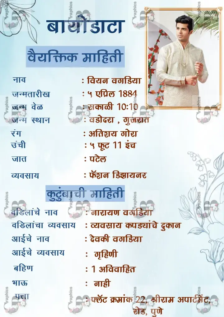Mulacha Biodata in Marathi for Marriage Profile Creation