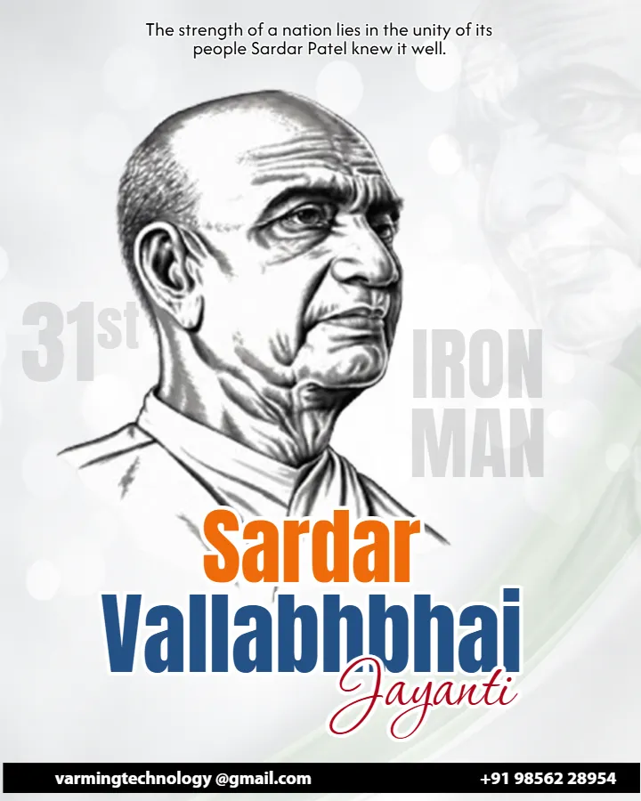 Sardar Patel Jayanti Poster with a Beautiful Portrait Design