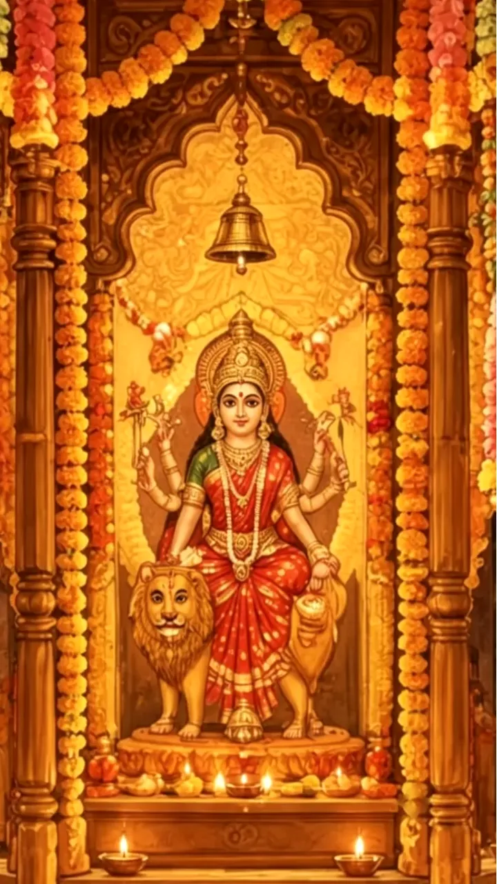 Aatham Navratri Status Video Creator with Devotional Themes