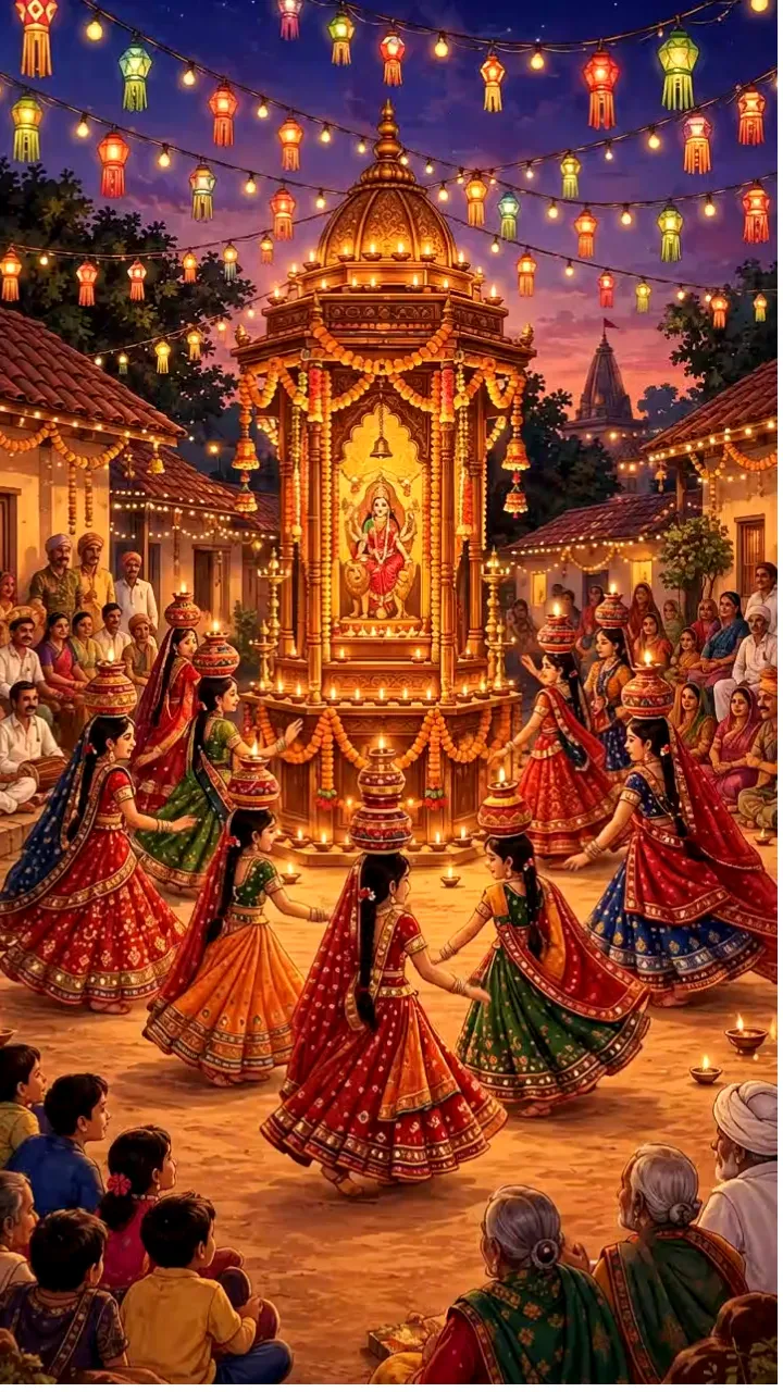 Aatham Navratri Status Video Creator with Devotional Themes