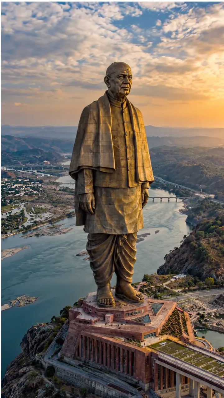 Sardar Patel Jayanti Tribute with Golden Statue of Unity Art