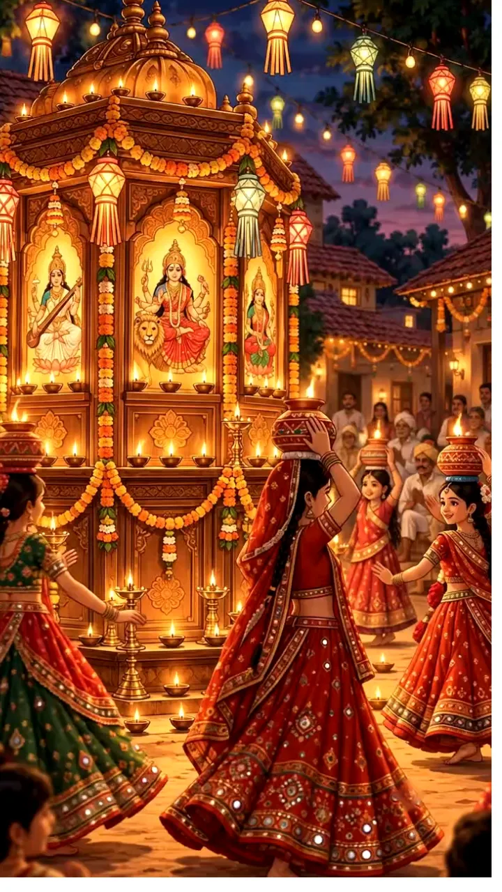 Aatham Navratri Status Video Creator with Devotional Themes