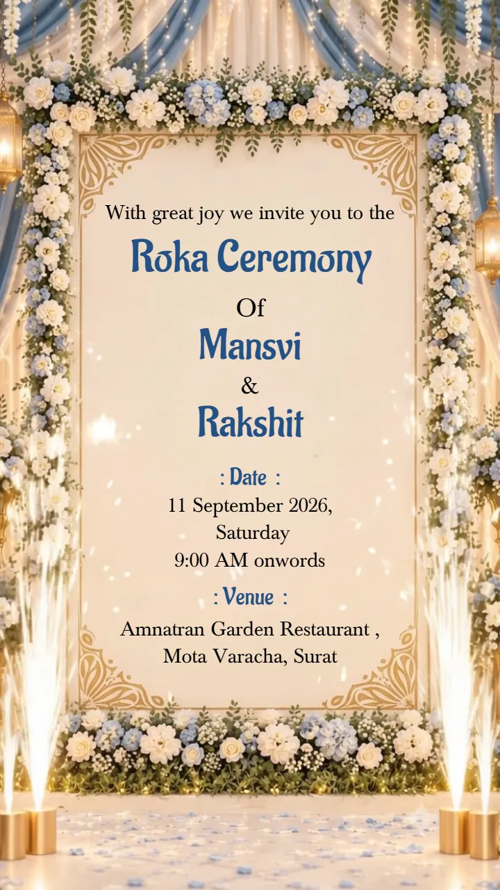 Roka Ceremony Invitation Video Maker with Free Template