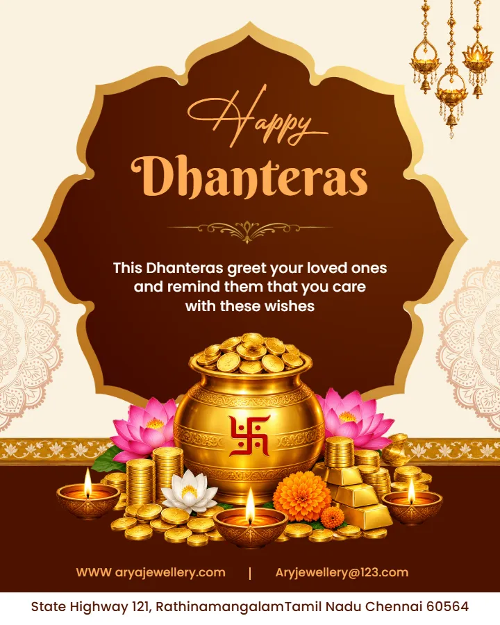Dhanteras Branding Post for Elegant Festival Wishes