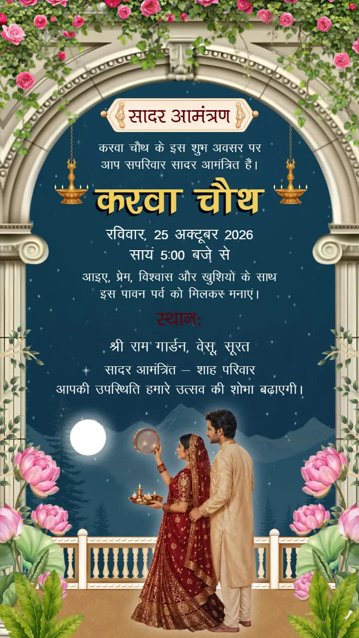 Karwa Chauth Invitation Card Maker for Traditional Events