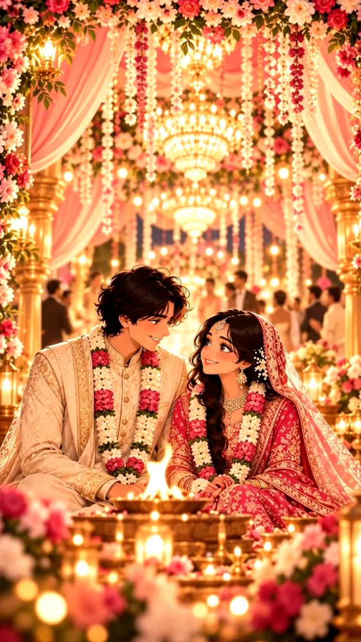 Wedding Invitation Video with Golden Sunset and Floral Decor